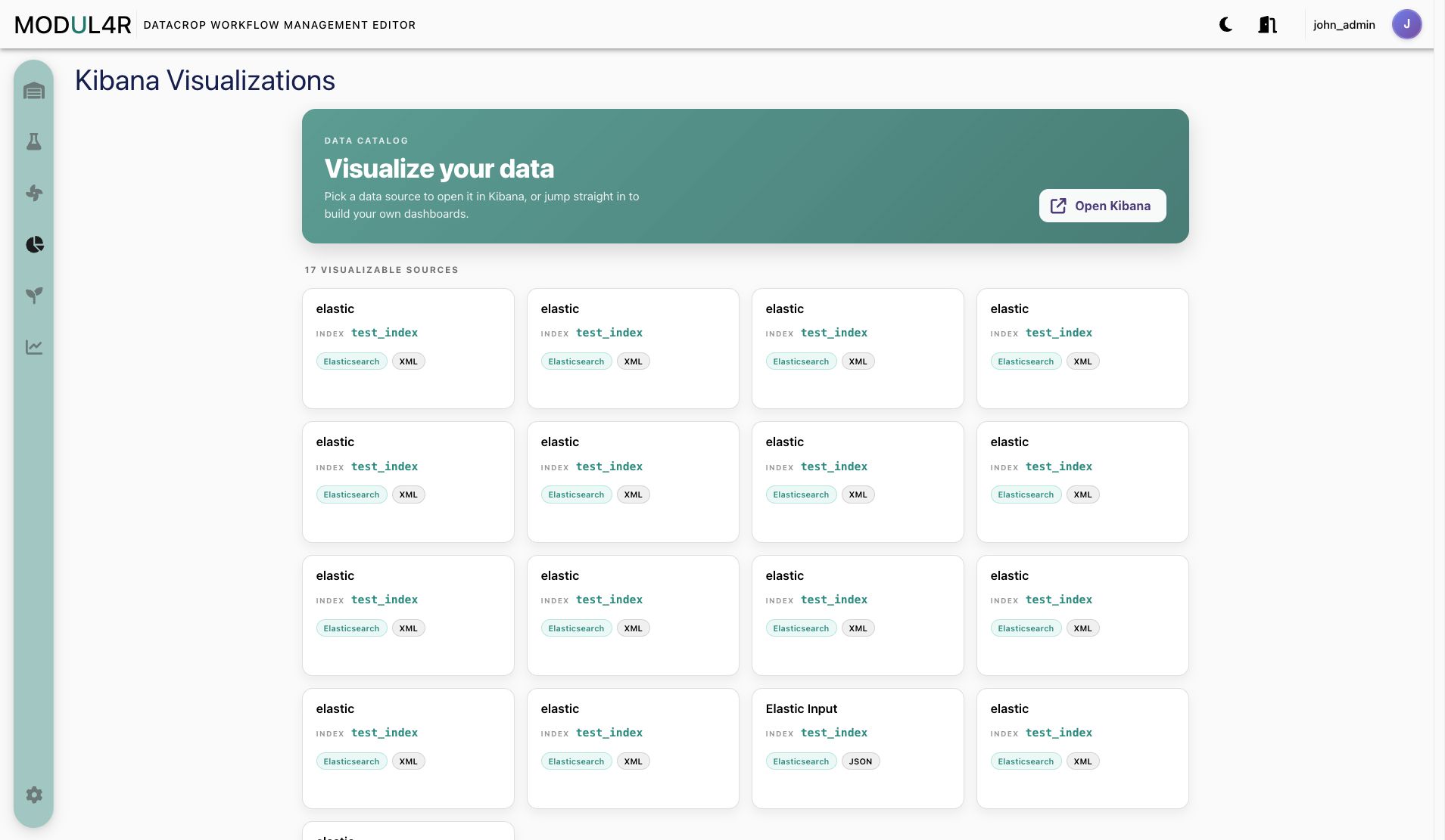 Kibana Visualizations page