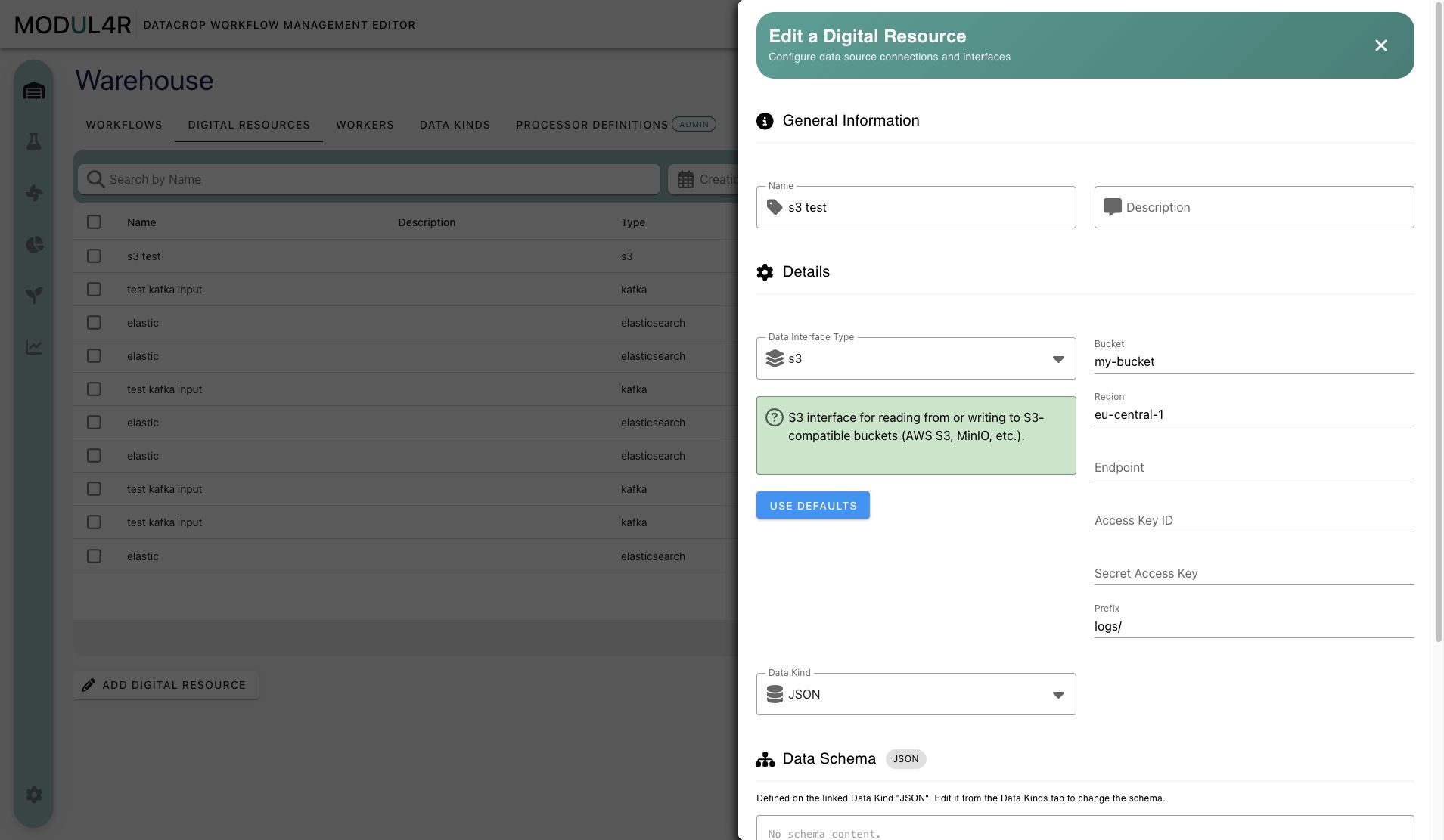 Digital resource form